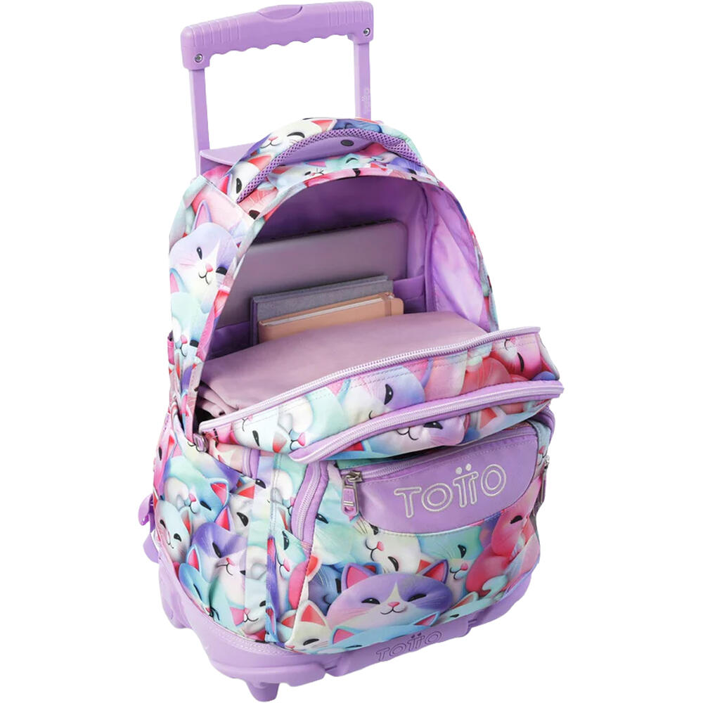 Totto mochila deporte RUEDAS BOMPER RENGLONES MORADO 03