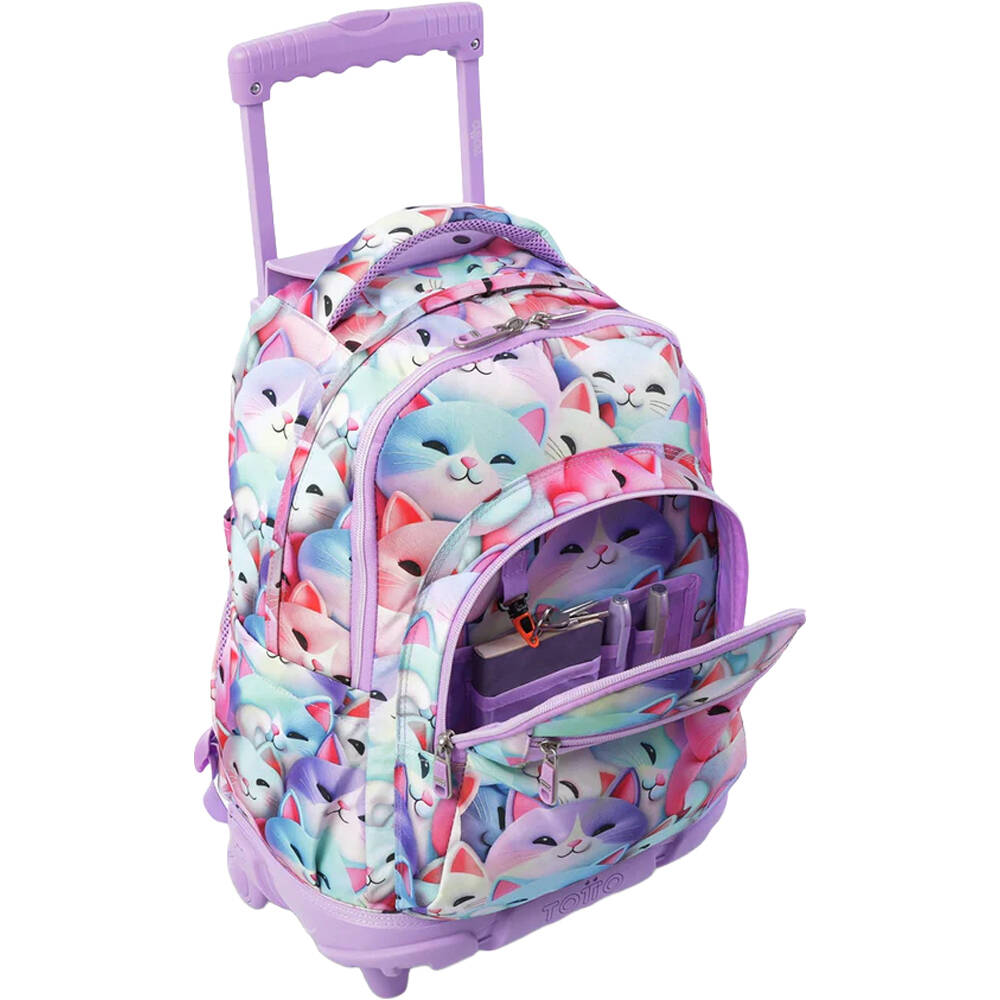 Totto mochila deporte RUEDAS BOMPER RENGLONES MORADO 04