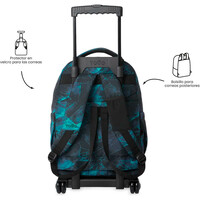 Totto mochila deporte RUEDAS BOMPER RENGLONES NEGRO 02