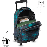 Totto mochila deporte RUEDAS BOMPER RENGLONES NEGRO 04