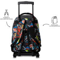 Totto mochila deporte RUEDAS BOMPER RENGLONES ROJO 02