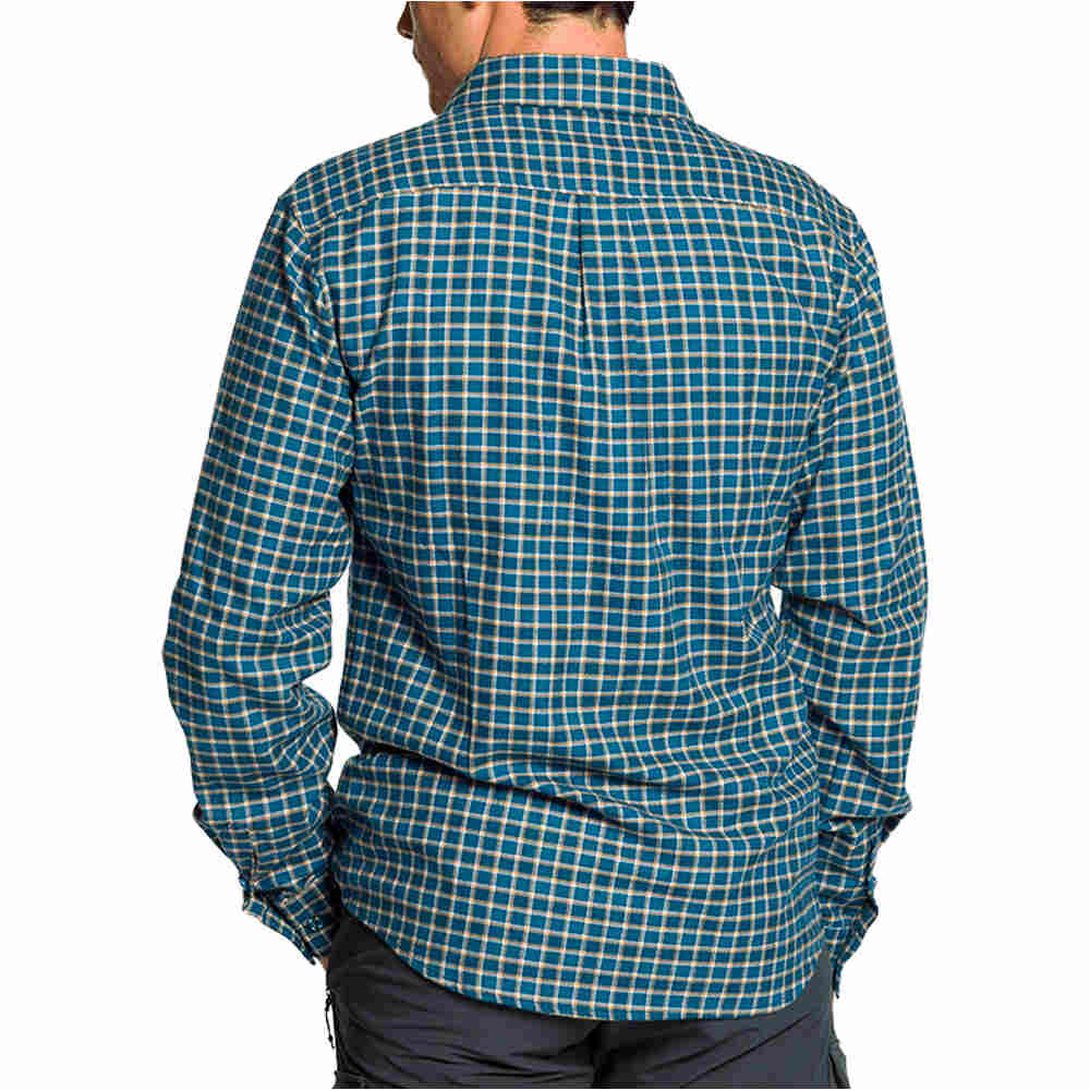 Trango camisa montaña manga larga hombre RUNKEL AZUL vista trasera