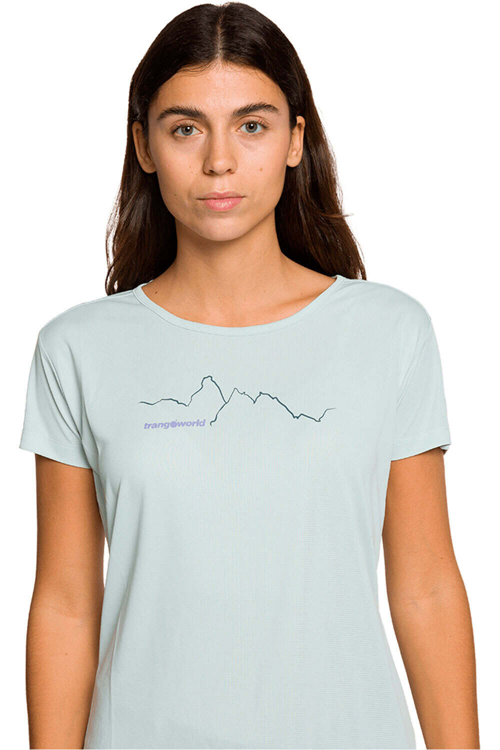 Trango camiseta montaña manga corta mujer GLATEN AZUL vista detalle