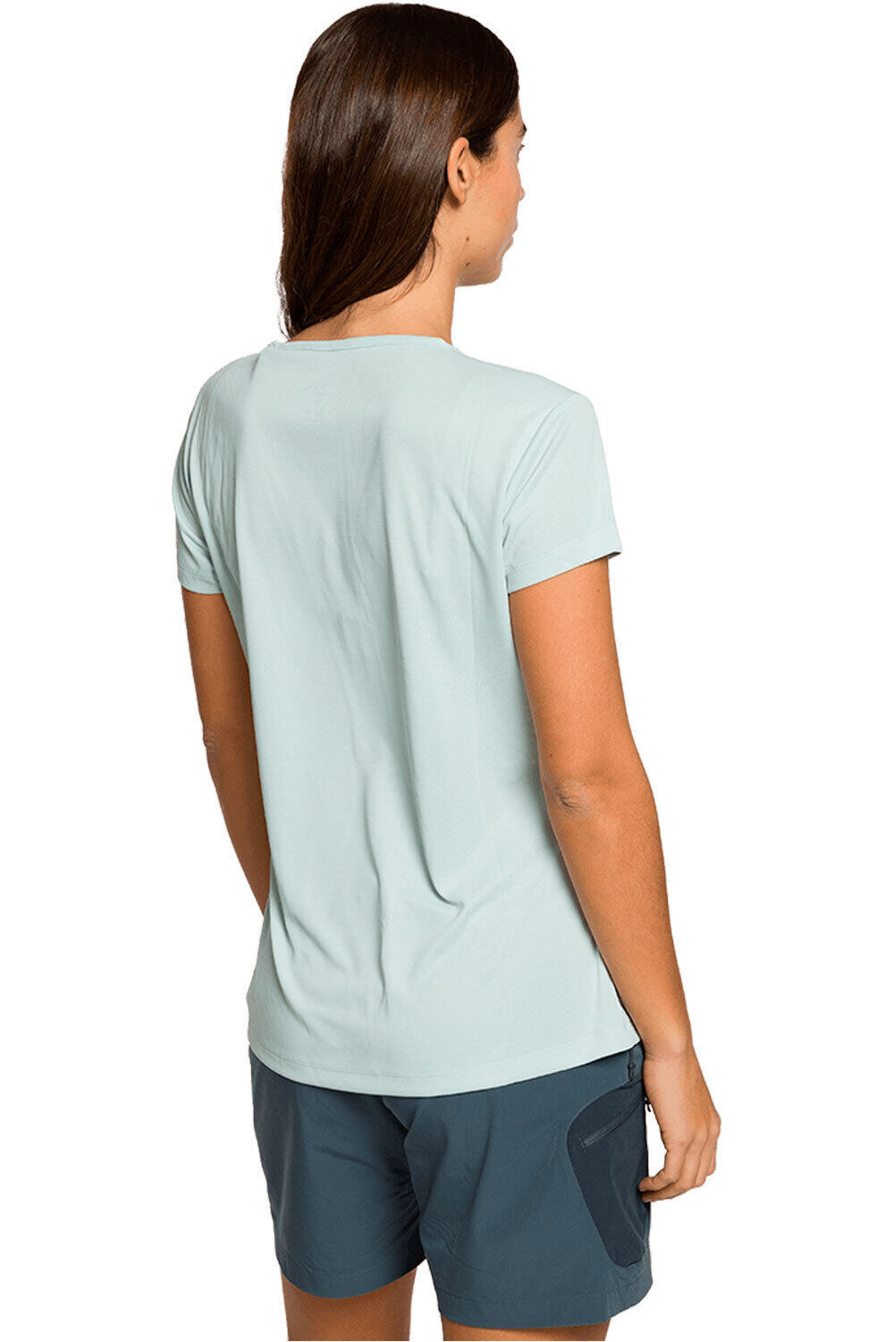 Trango camiseta montaña manga corta mujer GLATEN AZUL vista trasera