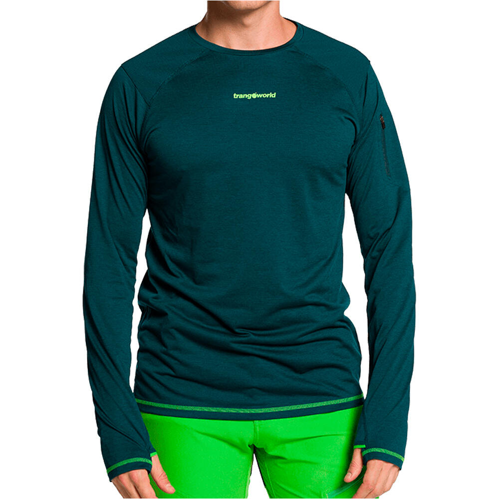 Trango camiseta montaña manga larga hombre TRX2 EVO LONG VERDE vista detalle