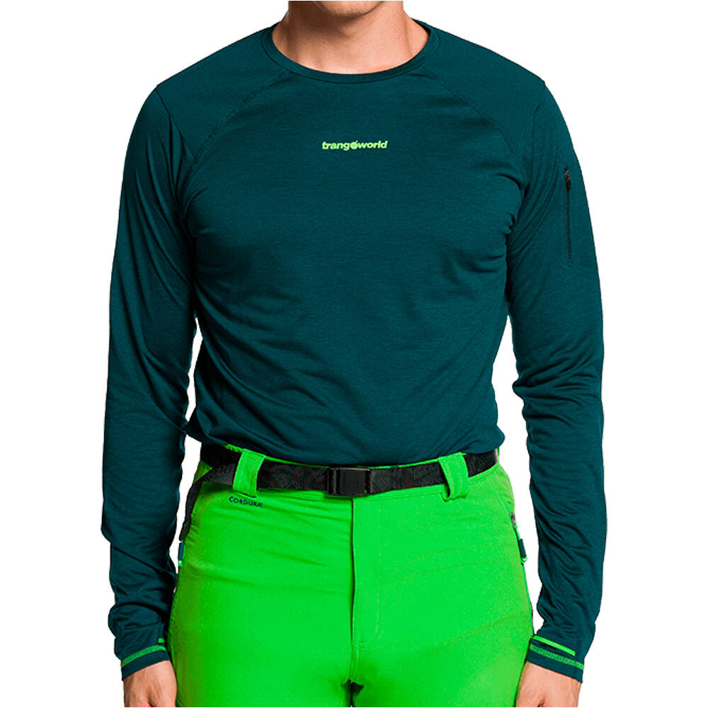 Trango camiseta montaña manga larga hombre TRX2 EVO LONG VERDE vista frontal