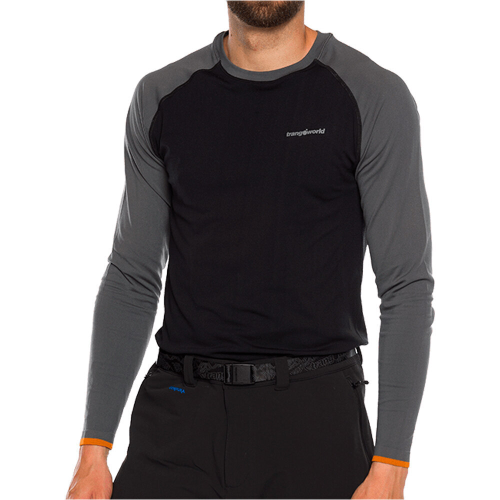 Trango camiseta térmica manga larga hombre CLARAC NEGRO vista frontal