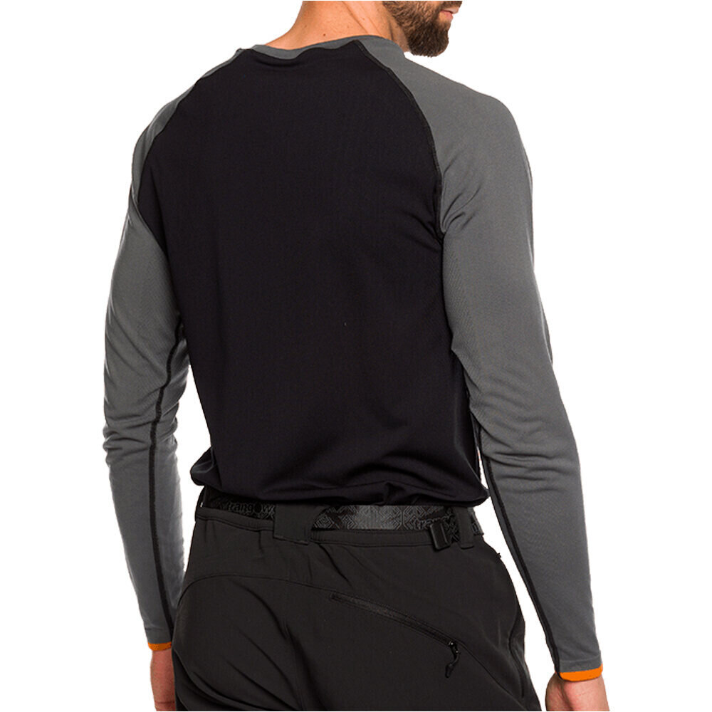 Trango camiseta térmica manga larga hombre CLARAC NEGRO vista trasera
