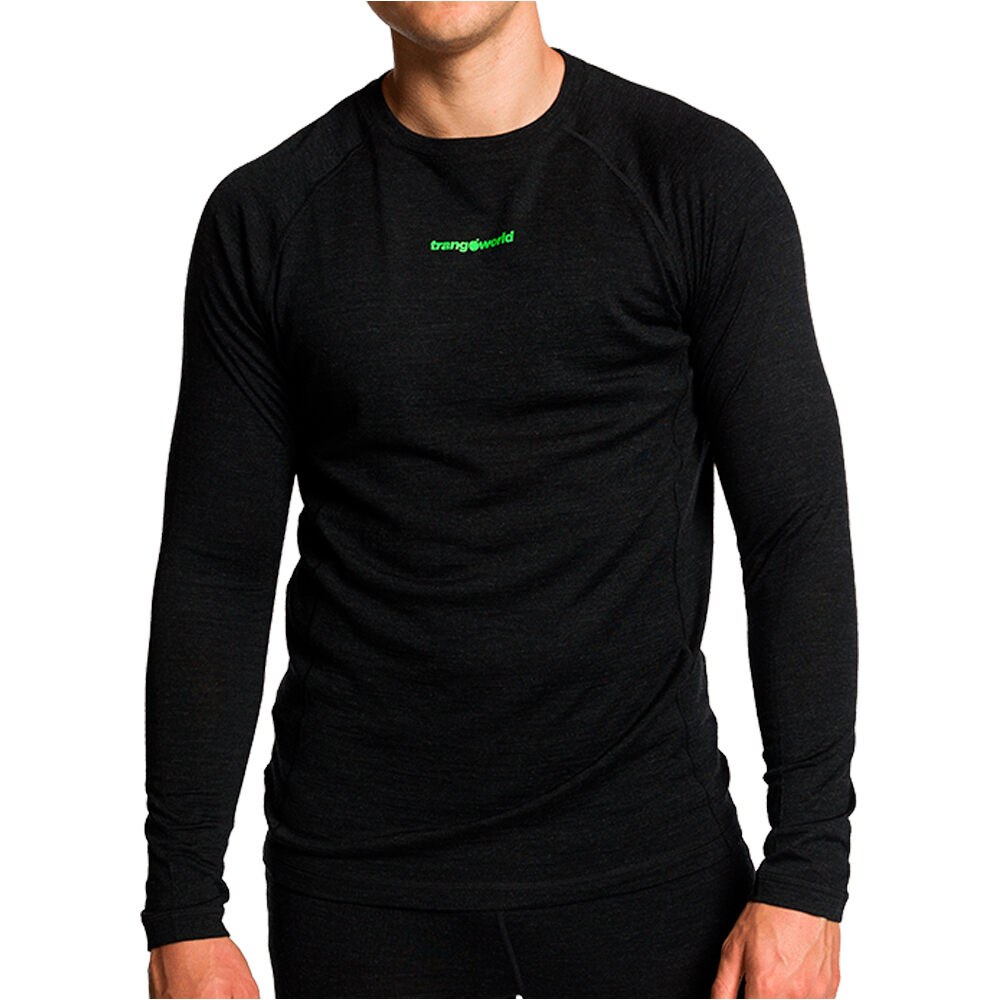 Trango camiseta térmica manga larga hombre TRX2 WOOL EVO NEGRO vista frontal