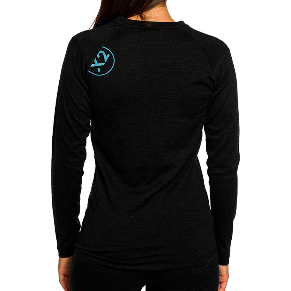 Trango camiseta térmica manga larga mujer TRX2 WOOL EVO NEGRO vista trasera
