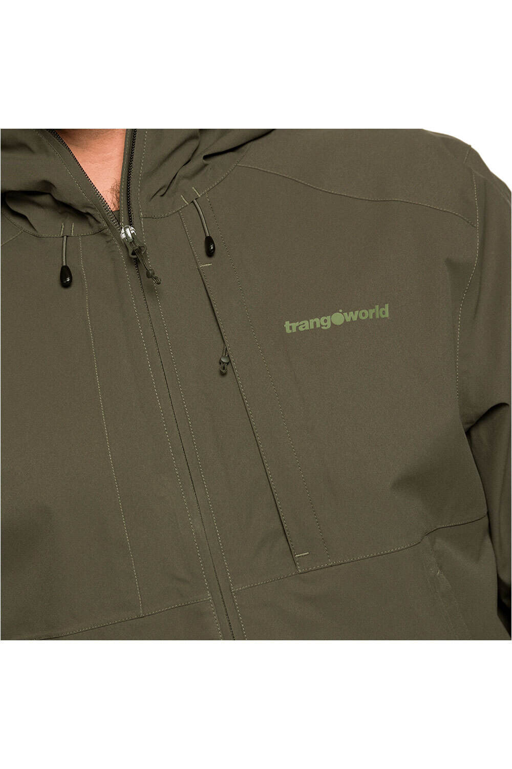 Trango chaqueta impermeable hombre CAICOS VERDE vista detalle