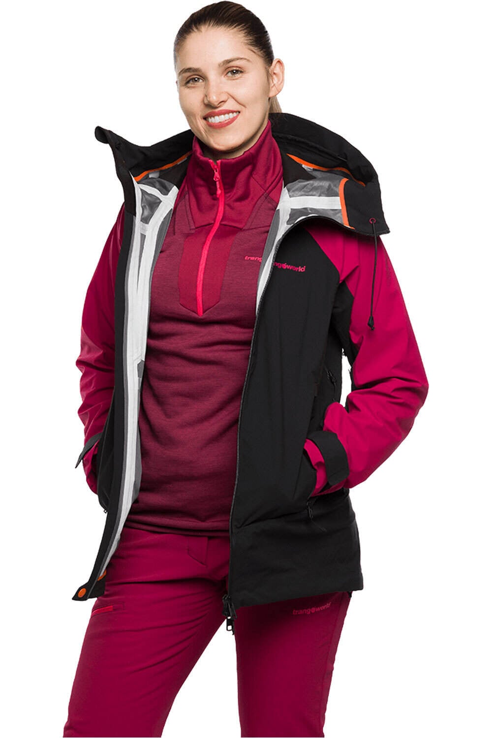 Trango chaqueta outdoor mujer RUBY NEGRO vista detalle