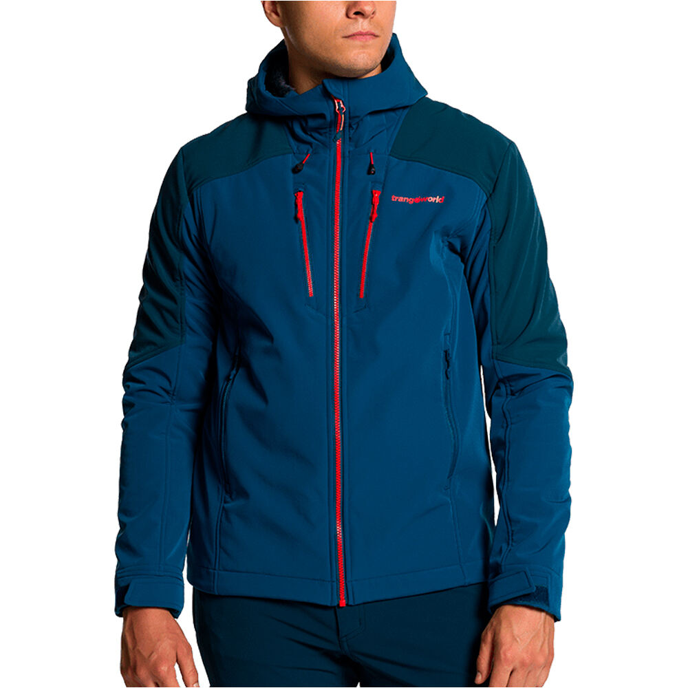 Trango chaqueta softshell hombre NORWICH V02 AZUL vista frontal
