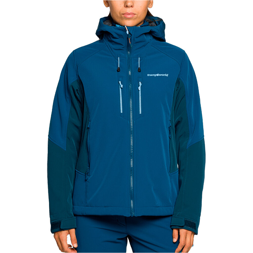 Trango chaqueta softshell mujer SEGNES AZUL vista frontal