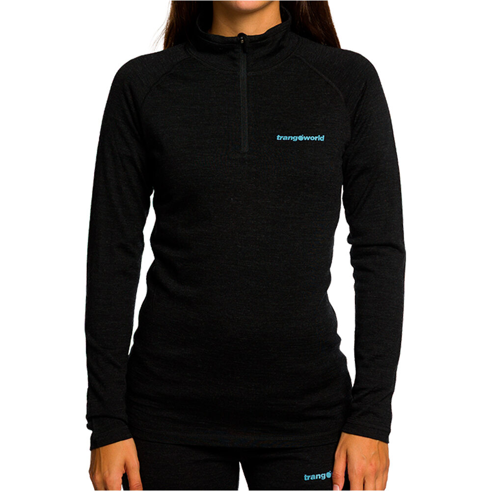 Trango forro polar mujer TRX2 WOOL EVO NEGRO vista frontal