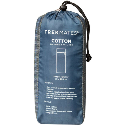 TREKMATES COTTON SLEEPING BAG LINER -HOTELIER azul