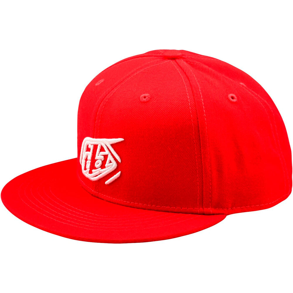 Troy-Lee gorras ciclismo FLAT BILL SNAPBACK BADGE ROJO vista frontal
