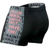 Turbo bañador natación hombre BAND PRINTED TRAIN HARD NEGRO vista trasera