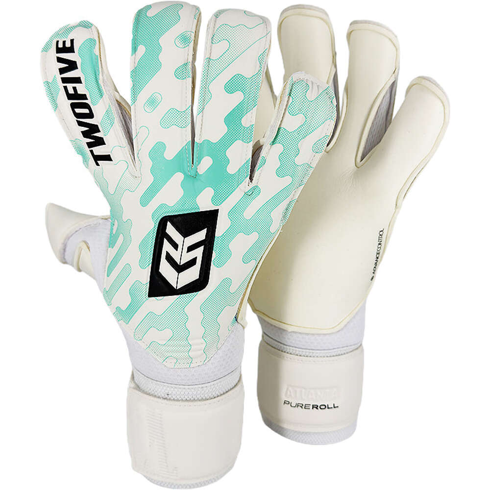 Twofive guantes portero infantil Atlanta Advance Roll AZUL vista frontal
