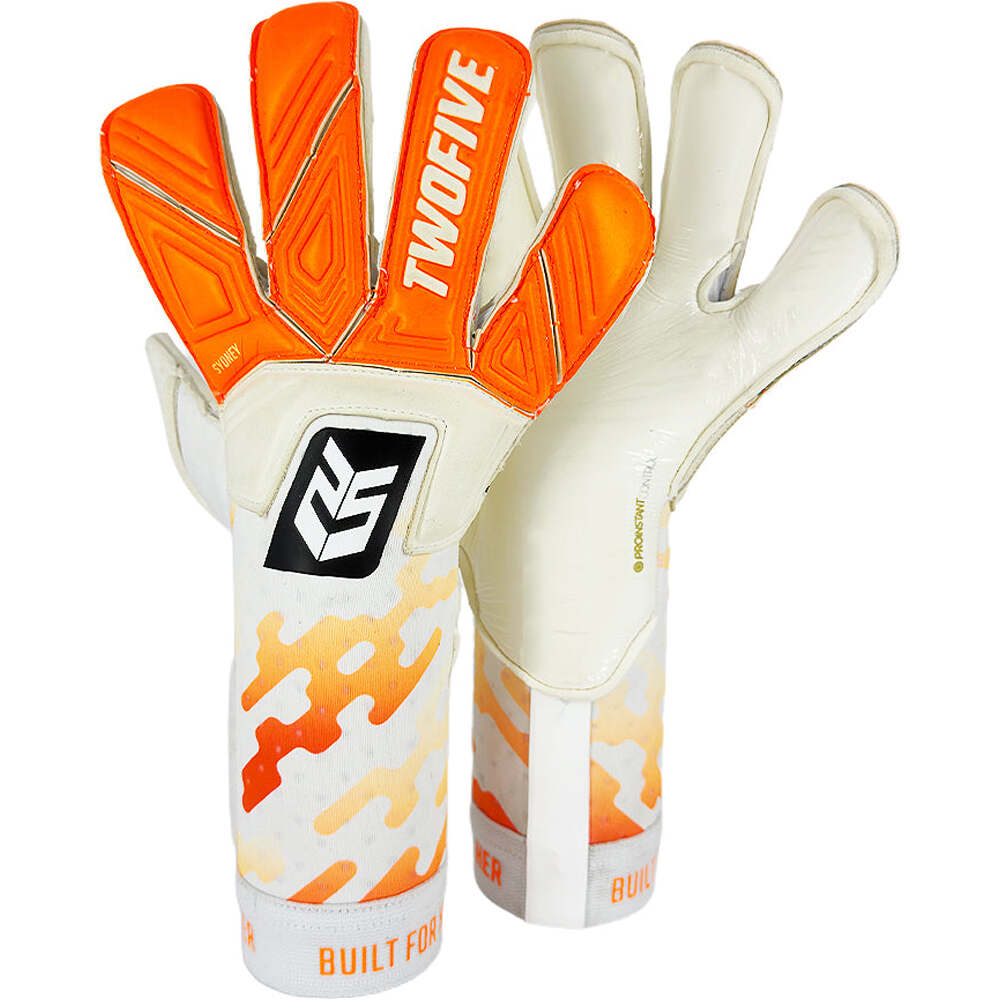 Twofive guantes portero Sydney Pro Roll NARANJA vista frontal