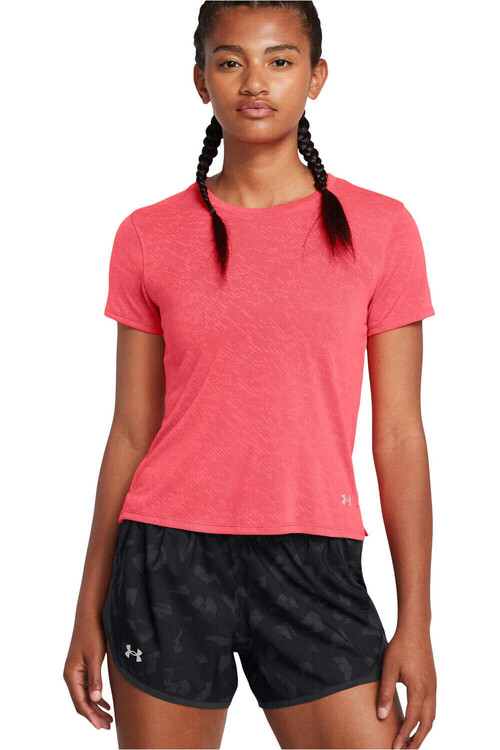 Under Armour camiseta entrenamiento manga corta mujer LAUNCH ROJO