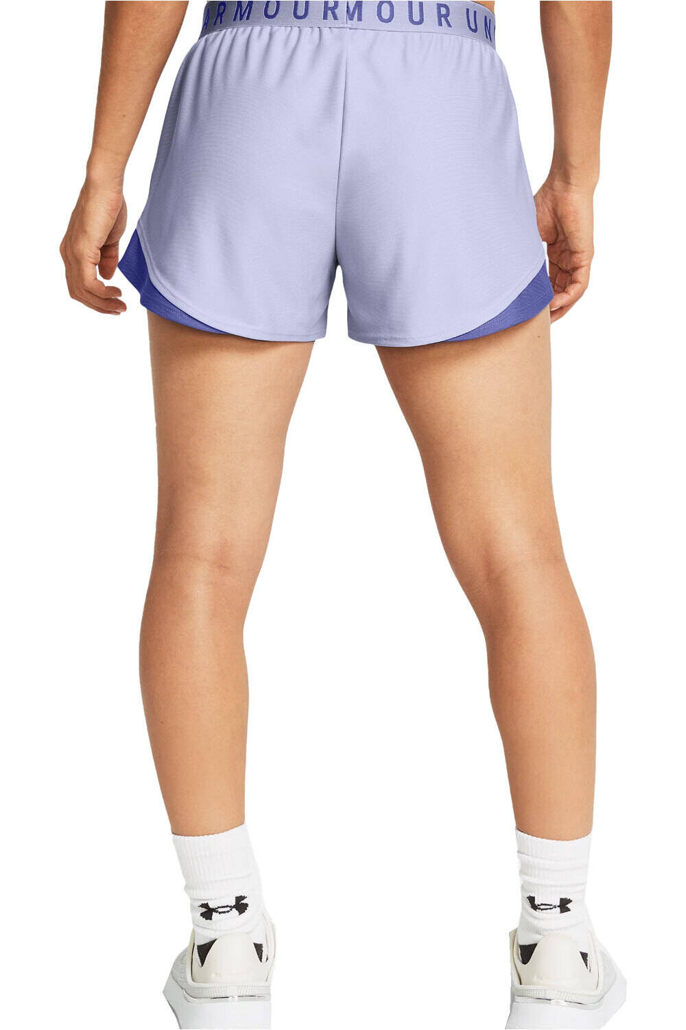 Under Armour pantalones y mallas cortas fitness mujer PLAY UP 3.0 AZUL vista trasera