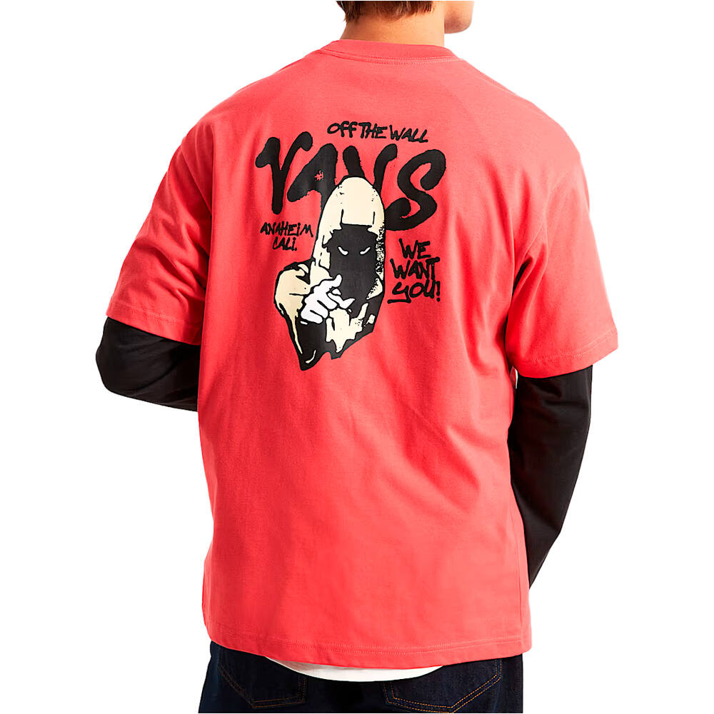 Vans camiseta manga corta hombre REPEAR SAM LOOSE ROJO vista trasera