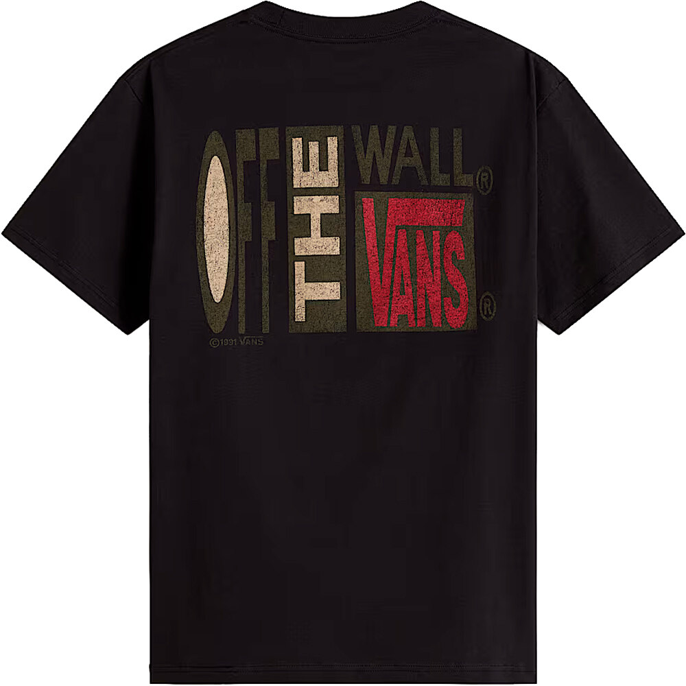 Vans camiseta manga corta hombre STRETCH STACK CRACKLE NEGRO vista trasera