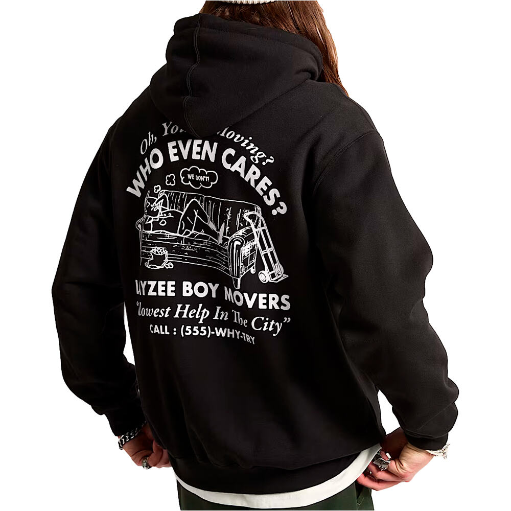 Vans sudadera hombre MOVING CO NEGRO vista trasera