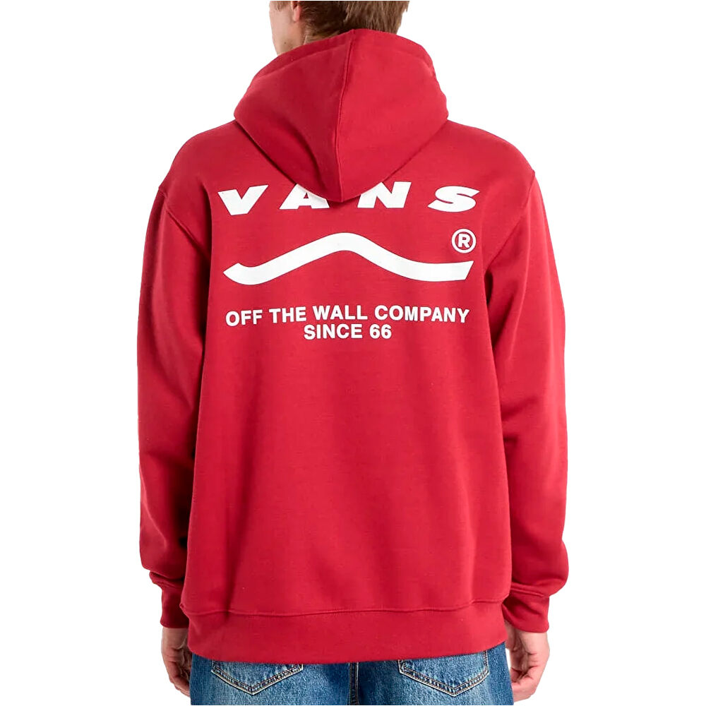 Vans sudadera niño DETERMINED ROJO vista trasera
