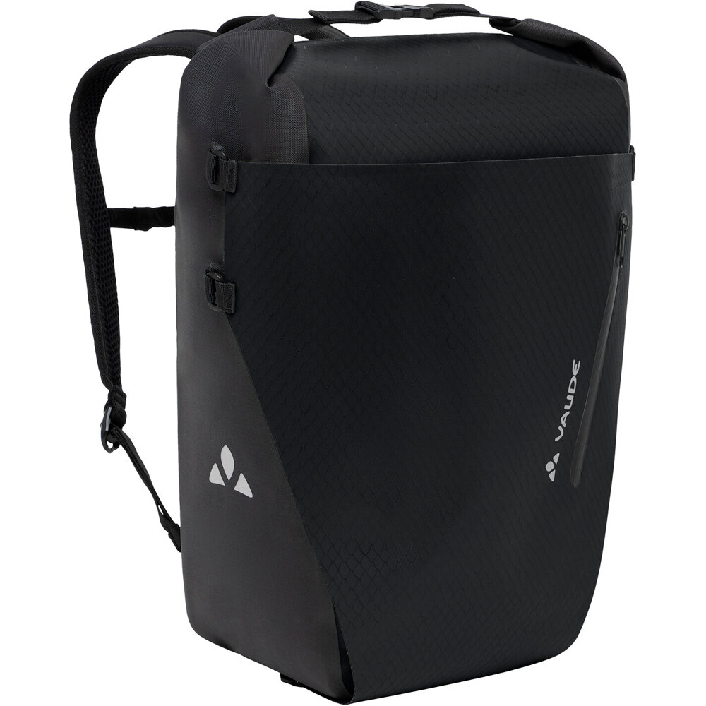 Vaude alforjas bicicleta Aqua Transformer 26 NEGRO vista frontal
