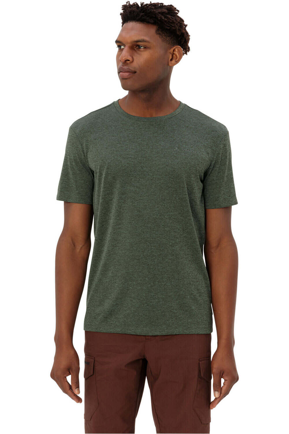 Vaude camiseta montaña manga corta hombre ESSENTIAL VERDE vista frontal