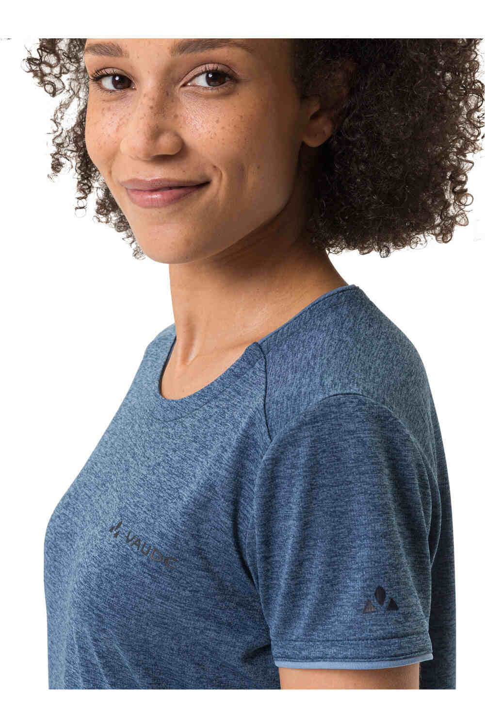 Vaude camiseta montaña manga corta mujer ESSENTIAL AZUL vista detalle