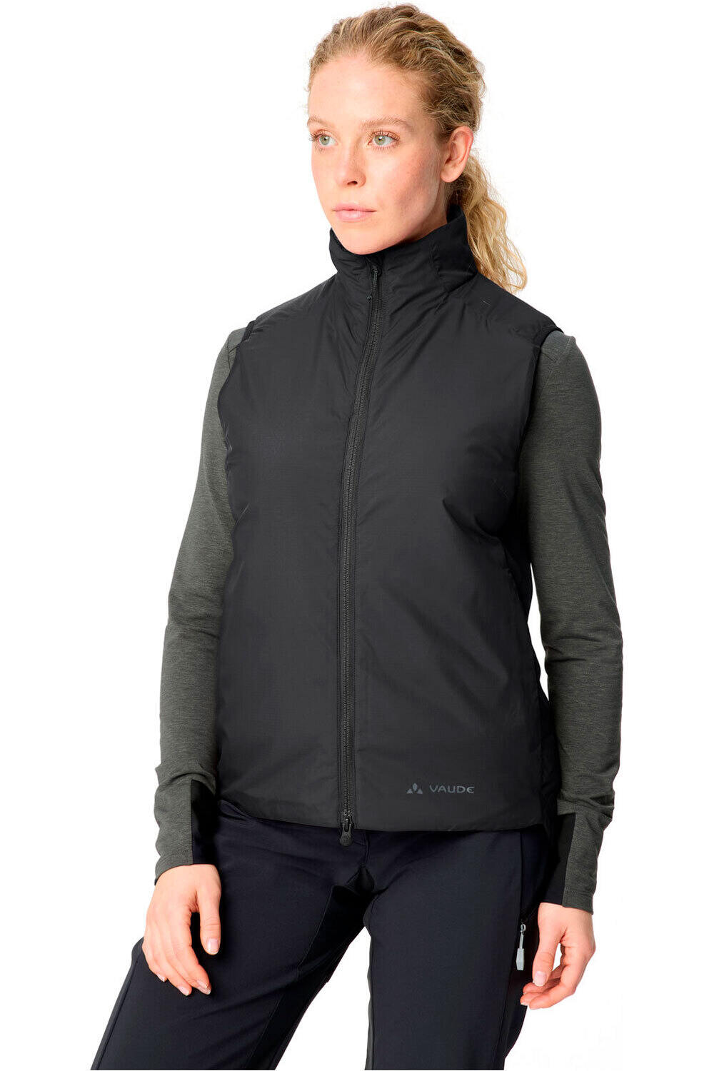 Vaude chaleco ciclismo Women's Moab Insulation Light Vest NEGRO vista frontal