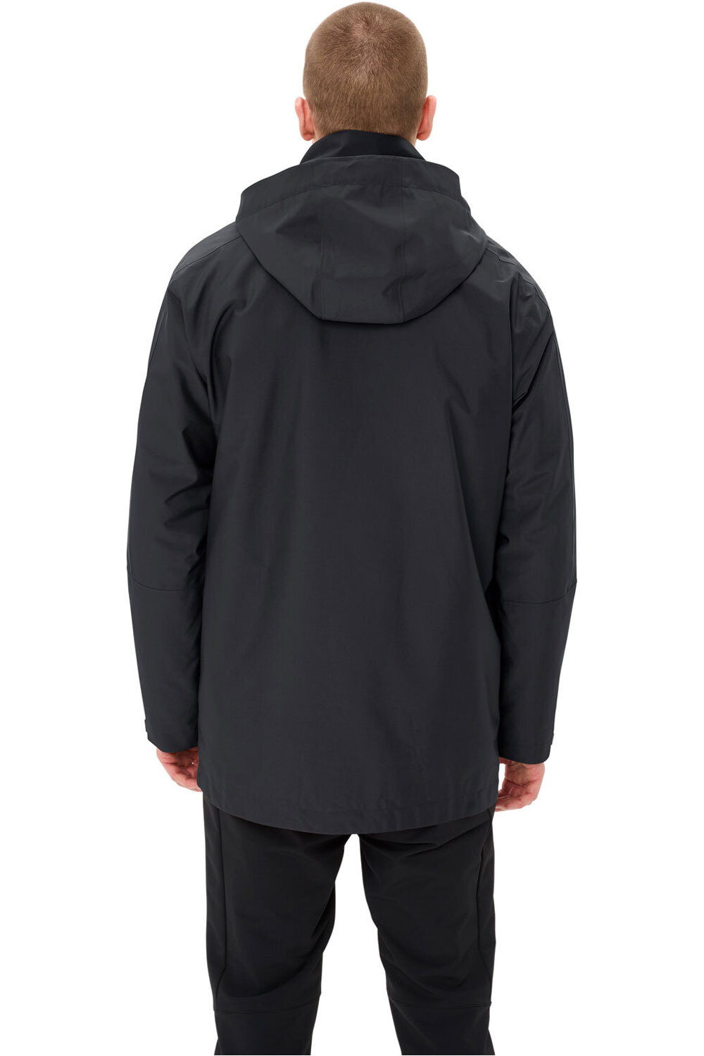Vaude chaqueta impermeable insulada hombre IDRIS 3IN1 NEGRO vista trasera