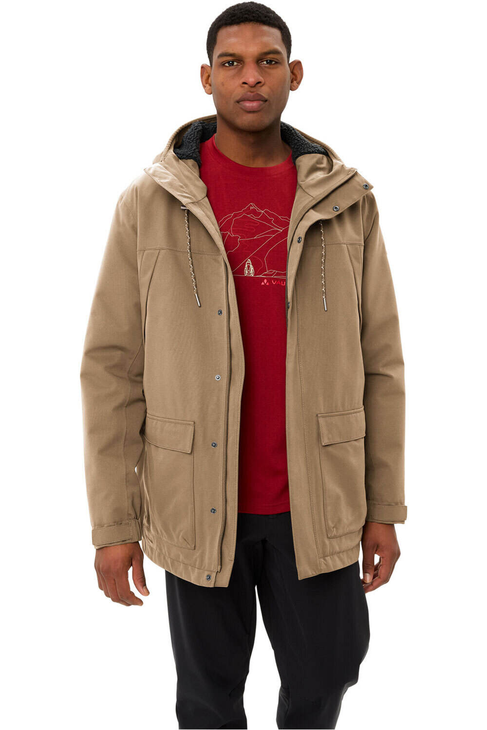 Vaude chaqueta impermeable insulada hombre MANUKAU III MARRON vista detalle