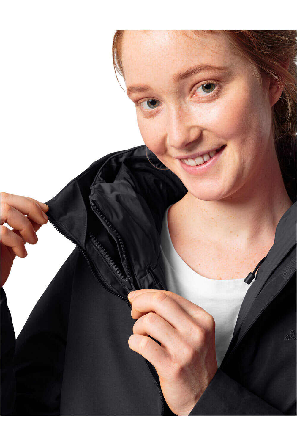 Vaude chaqueta impermeable insulada mujer ANNECY 3IN1 III NEGRO 03