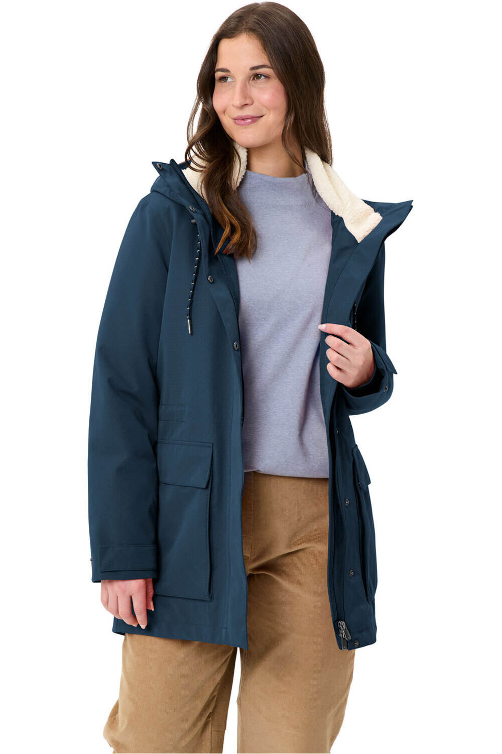 Vaude chaqueta impermeable insulada mujer MANUKAU III AZUL vista detalle