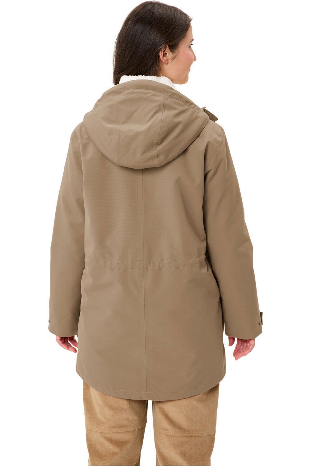 Vaude chaqueta impermeable insulada mujer MANUKAU III MARRON vista trasera