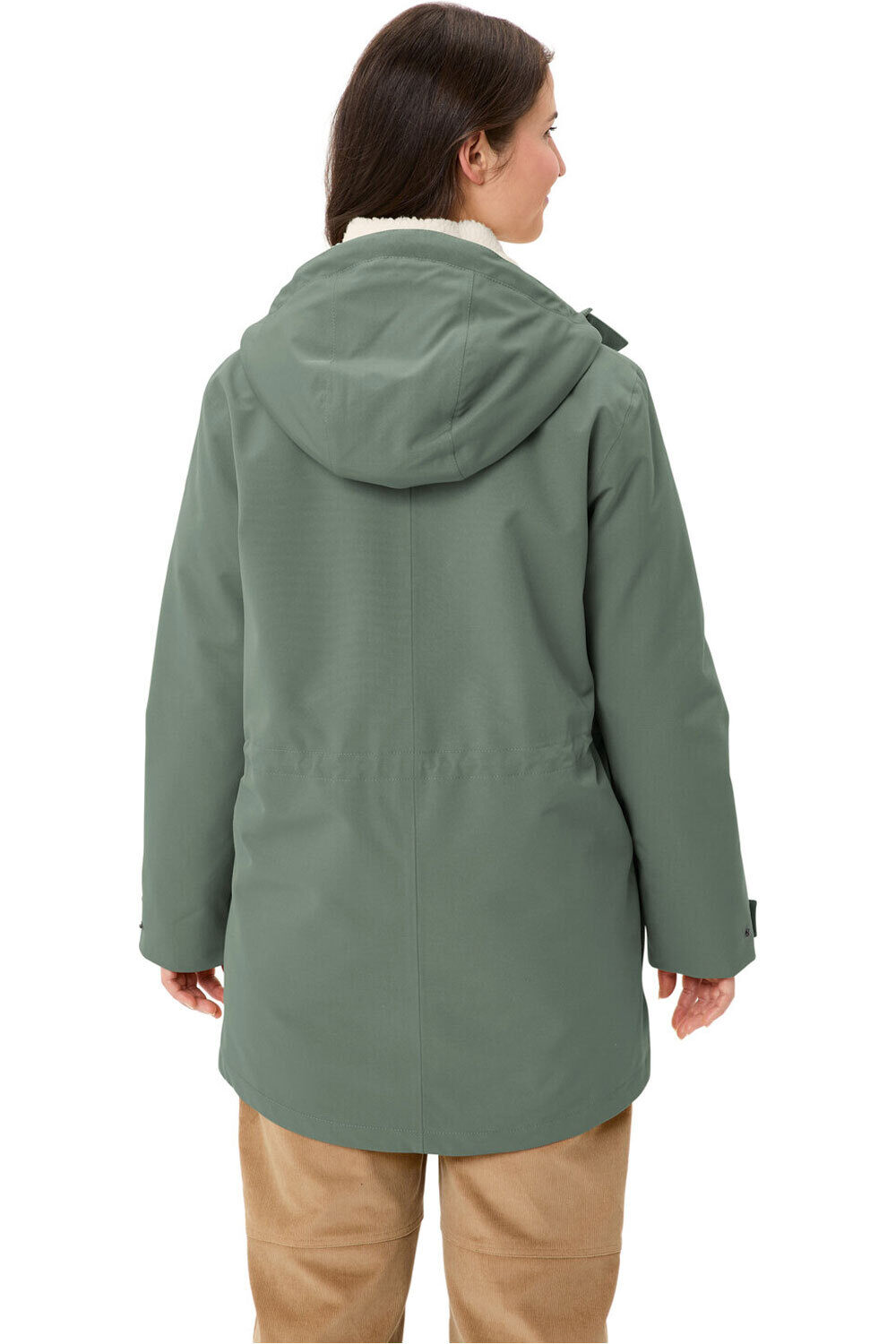Vaude chaqueta impermeable insulada mujer MANUKAU VERDE vista trasera