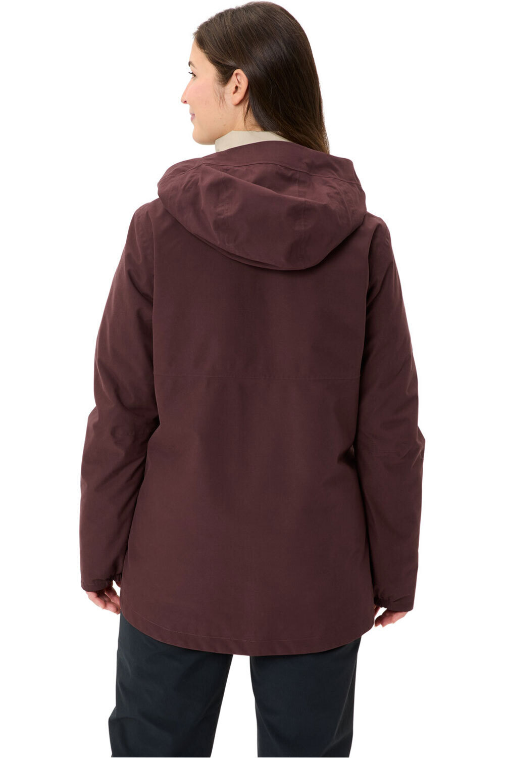 Vaude chaqueta impermeable insulada mujer MINEO 3IN1 MARRON vista trasera