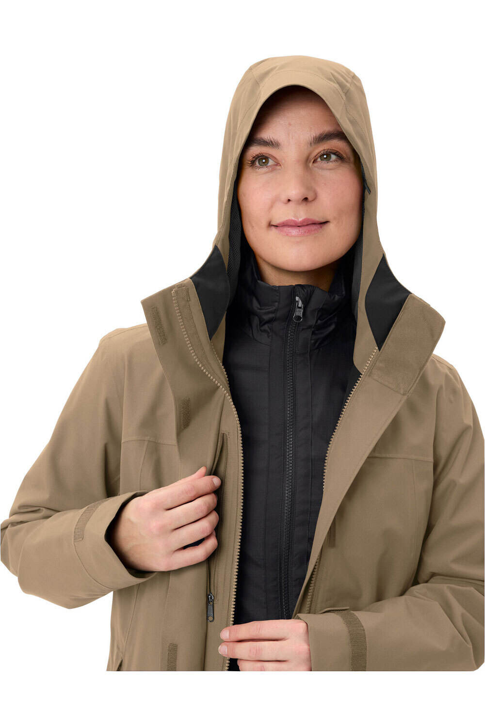 Vaude chaqueta impermeable insulada mujer NEYLAND 3IN1 MARRON 04