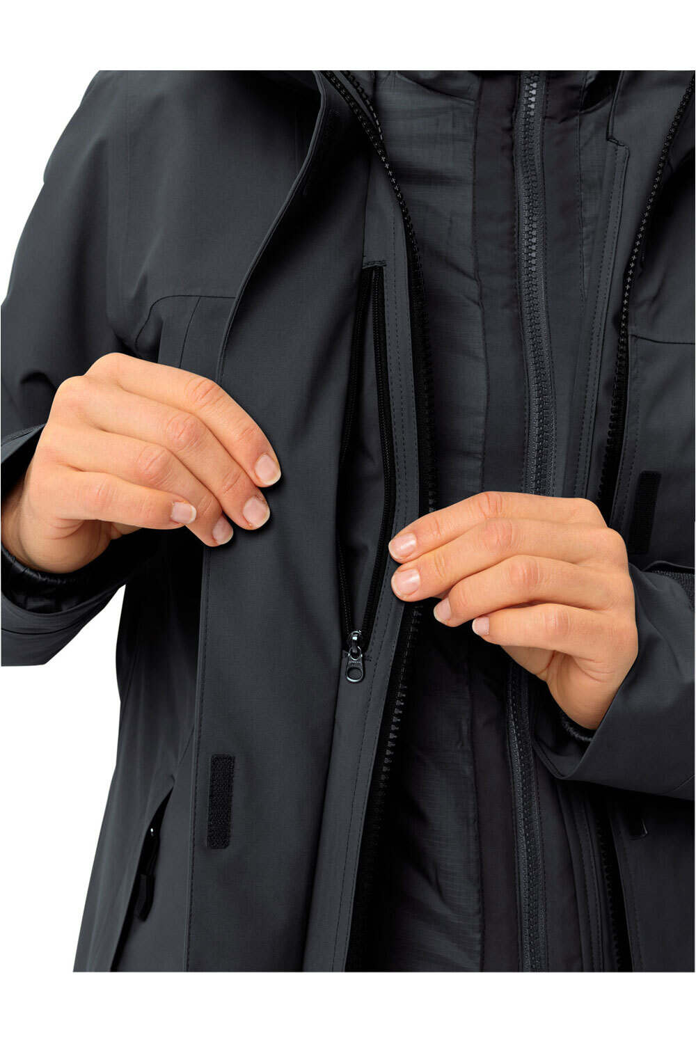 Vaude chaqueta impermeable insulada mujer NEYLAND 3IN1 NEGRO 05
