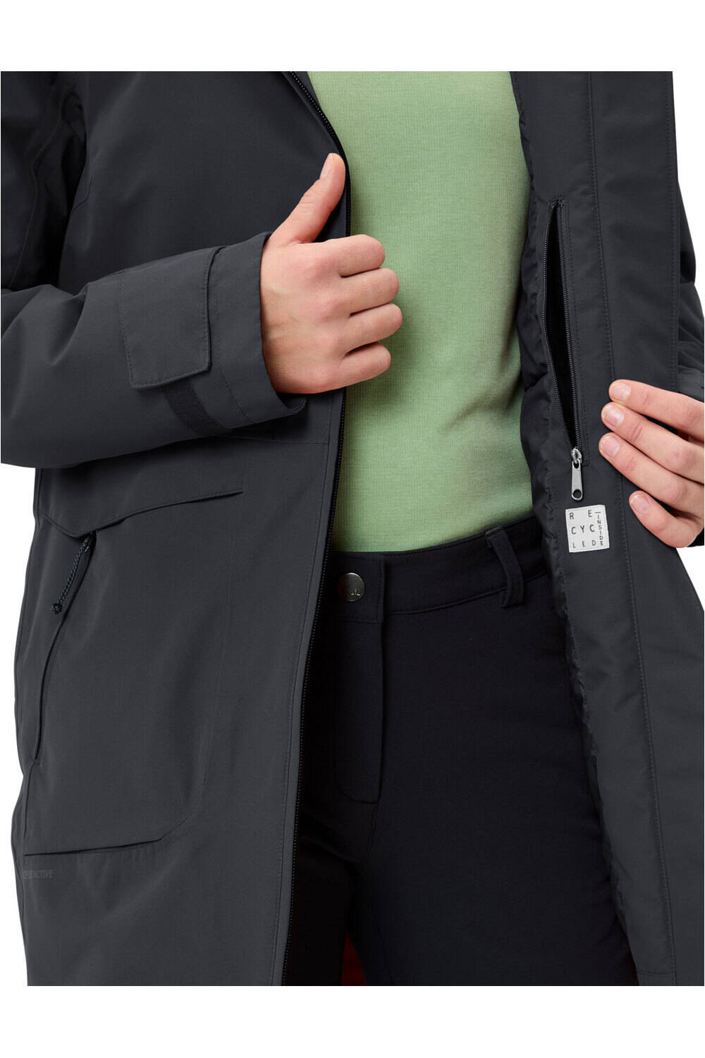 Vaude chaqueta impermeable insulada mujer SKOMER NEGRO 04