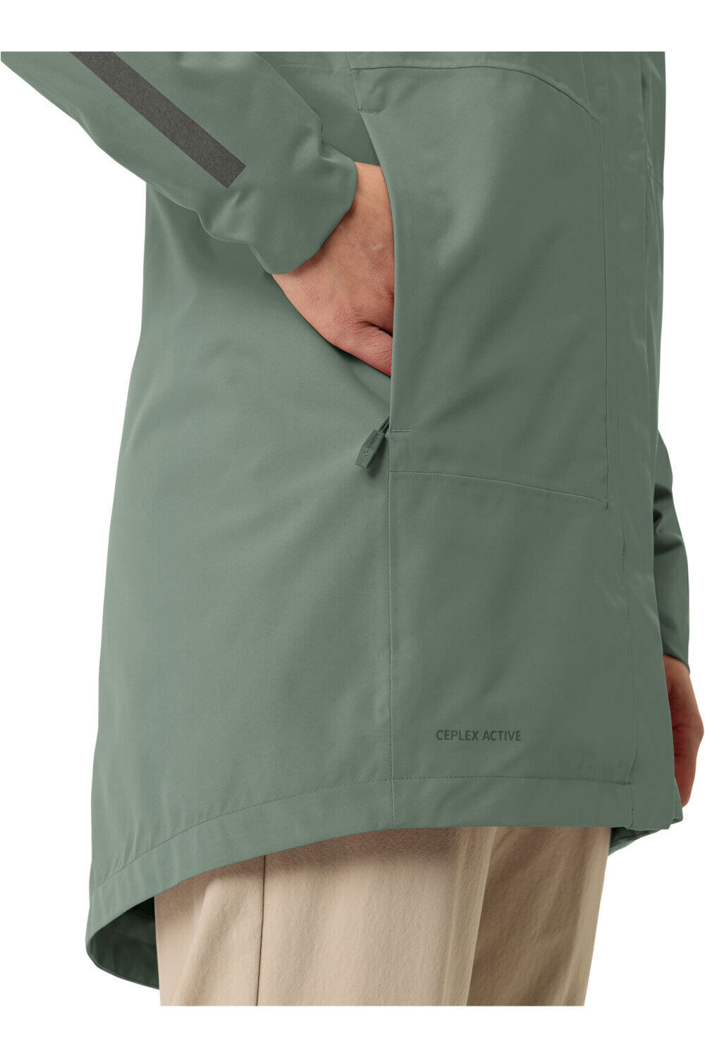 Vaude cortavientos ciclismo mujer CYCLIST PADDED II VERDE vista detalle