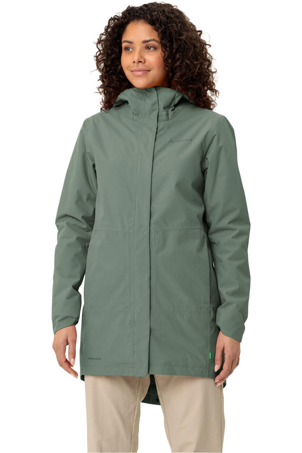 Vaude cortavientos ciclismo mujer CYCLIST PADDED II VERDE vista frontal