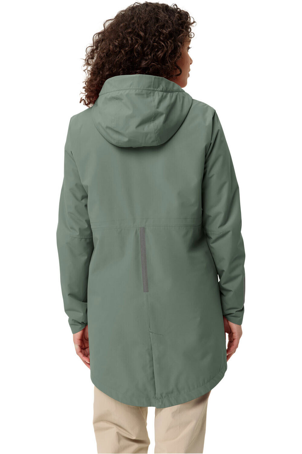 Vaude cortavientos ciclismo mujer CYCLIST PADDED II VERDE vista trasera