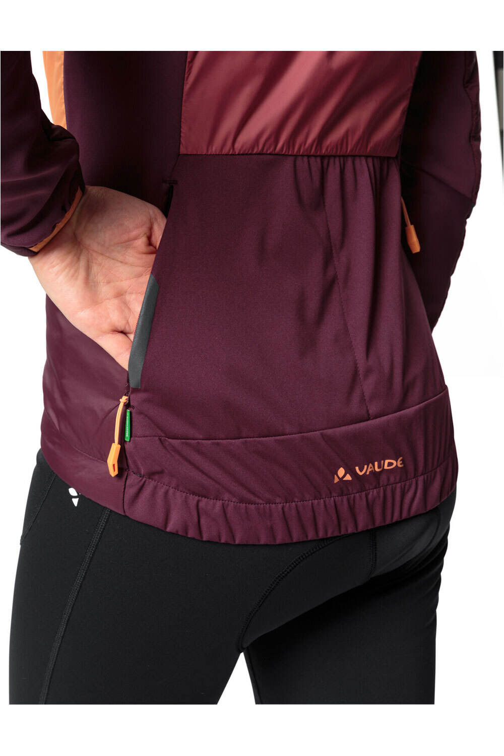 Vaude cortavientos ciclismo mujer KURO ROJO vista detalle