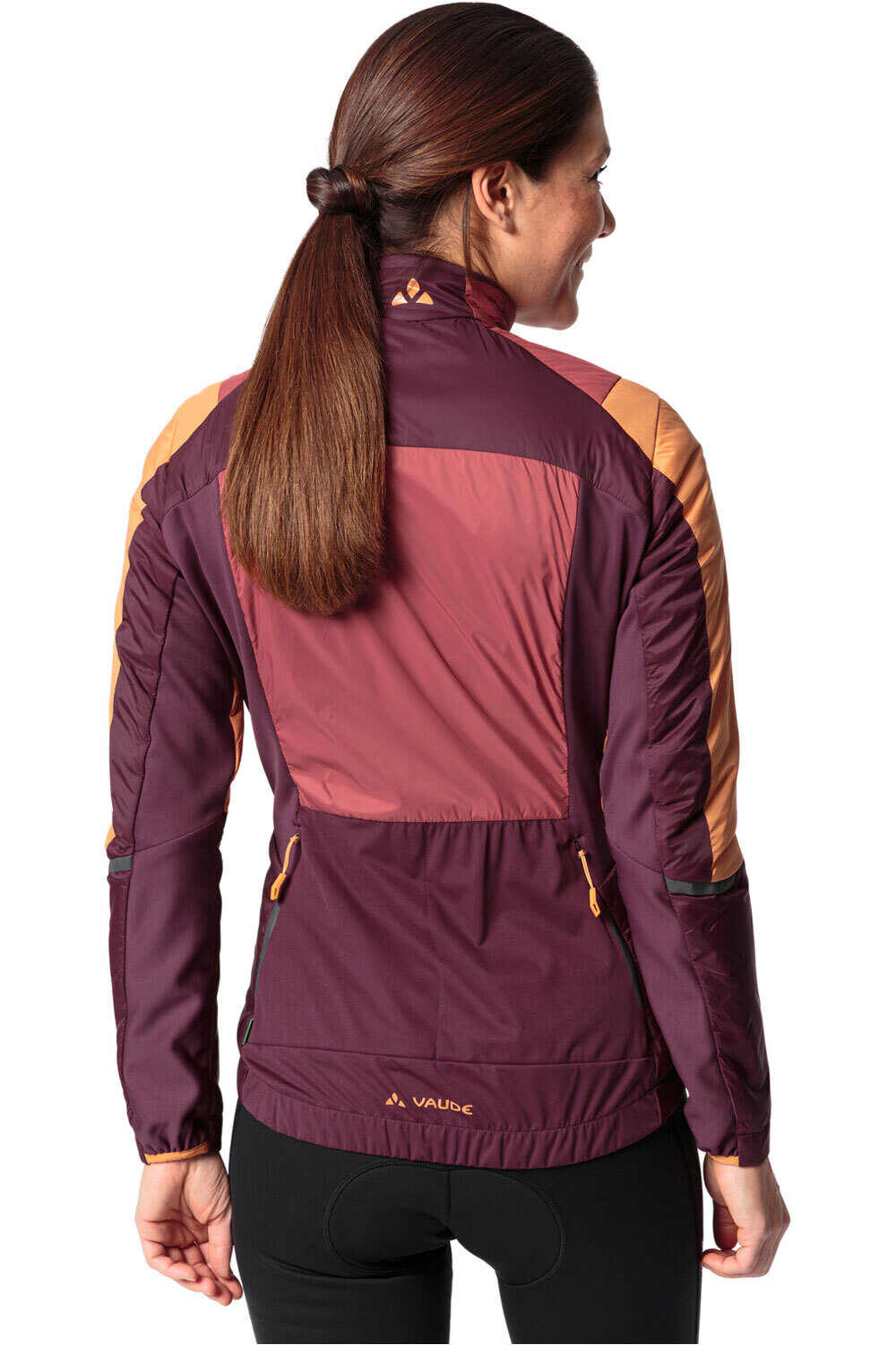 Vaude cortavientos ciclismo mujer KURO ROJO vista trasera