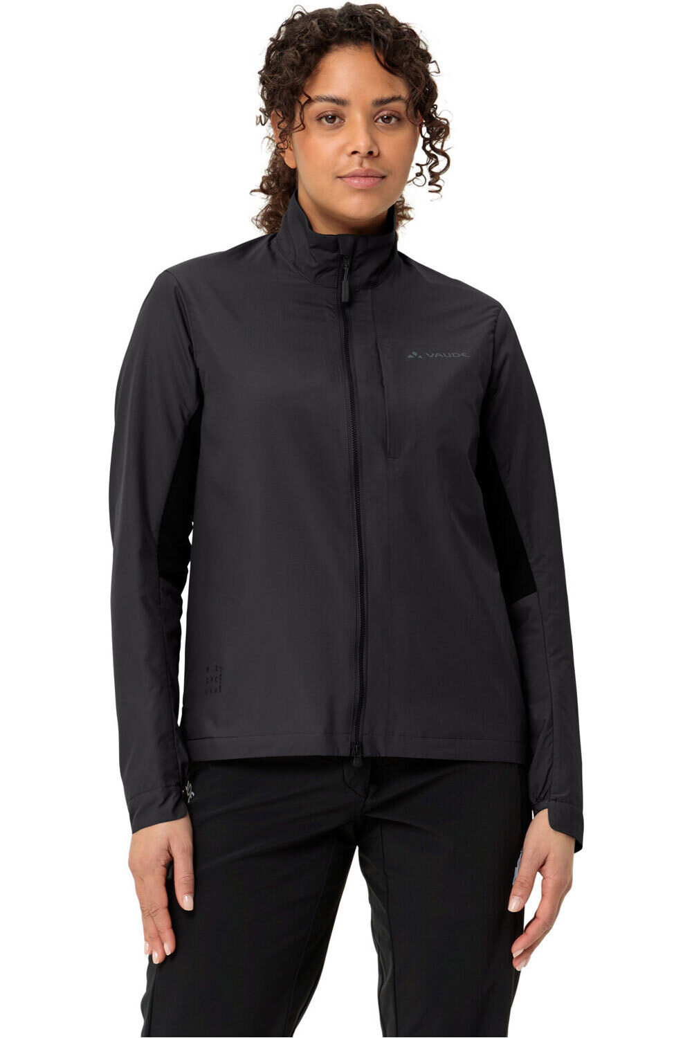 Vaude cortavientos ciclismo mujer MOAB NEGRO vista frontal